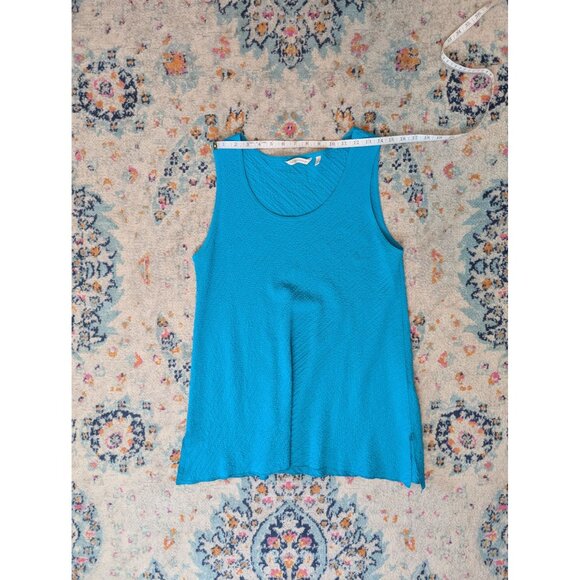 Soft Surroundings Mandalay Turquoise Textured Tank Style #27734 - M - Picture 5 of 8